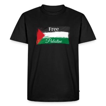 Free Palestine Palestine Paix Liberté - T-shirt Premium bio Homme - noir - Devant - Nico (187cm)