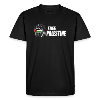 Free palestine - T-shirt Premium bio Homme - noir - Devant - Nico (187cm)