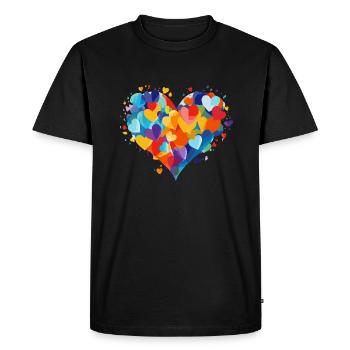 Carnaval de Cologne Alaaf Jeck Party Confettis Coeur - T-shirt Premium bio Homme - noir - Devant - Nico (187cm)