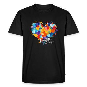 Cologne Carnival Alaaf Jeck Party Confetti Heart - Men's Premium Organic T-Shirt - black - Front - Nico (187cm)