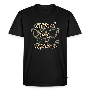 citoyen du monde - T-shirt Premium bio Homme - noir - Devant - Nico (187cm)