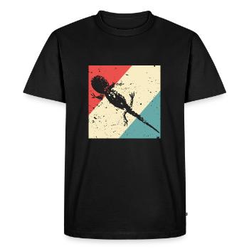 Style rétro gecko salamandre - T-shirt Premium bio Homme - noir - Devant - Nico (187cm)