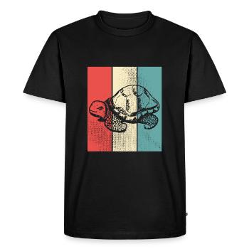 Turtle retro style - Men's Premium Organic T-Shirt - black - Front - Nico (187cm)