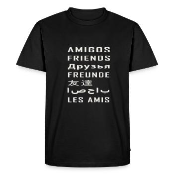 Friends in different languages Друзья Friends - Men's Premium Organic T-Shirt - black - Front - Nico (187cm)