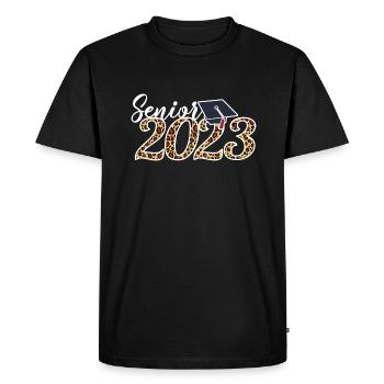 Senior 2023 Leopard Skin Cadeau de fin d’études gradué - T-shirt Premium bio Homme - noir - Devant - Nico (187cm)