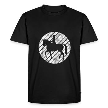 Dressage Cavalier de dressage Cheval d’équitation - T-shirt Premium bio Homme - noir - Devant - Nico (187cm)