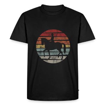 Dressage Cavalier de dressage Cheval d’équitation - T-shirt Premium bio Homme - noir - Devant - Nico (187cm)