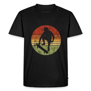 Skateboarder Skateboard Skater Skate Skateing - T-shirt Premium bio Homme - noir - Devant - Nico (187cm)