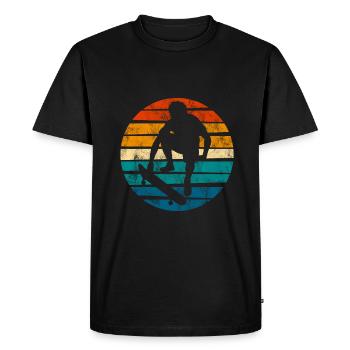 Skateboarder Skateboard Skater Skate Skateing - T-shirt Premium bio Homme - noir - Devant - Nico (187cm)