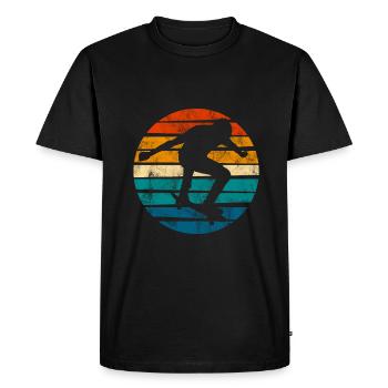 Skateboarder Skateboard Skater Skate Skateing - T-shirt Premium bio Homme - noir - Devant - Nico (187cm)
