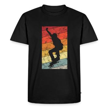 Skateboard Skateboarder Skater Skate Skateing - T-shirt Premium bio Homme - noir - Devant - Nico (187cm)