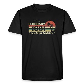 millésime de février 43e anniversaire né 1981 vibe - T-shirt Premium bio Homme - noir - Devant - Nico (187cm)