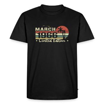 millésime de mars 58e anniversaire né 1966 vibe - T-shirt Premium bio Homme - noir - Devant - Nico (187cm)