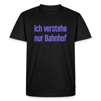 Je ne comprends que la gare - T-shirt Premium bio Homme - noir - Devant - Nico (187cm)