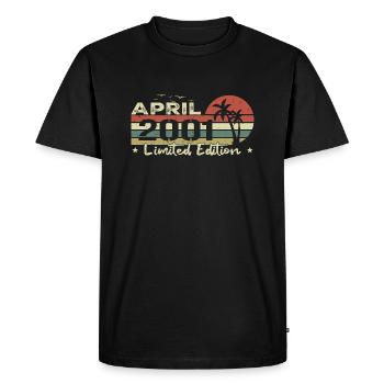 April Vintage 23rd Anniversary Born 2001 Vibe - Men's Premium Organic T-Shirt - black - Front - Nico (187cm)