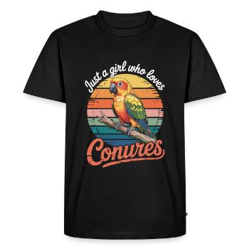 Juste une fille qui aime les Conures - T-shirt Premium bio Homme - noir - Devant - Nico (187cm)