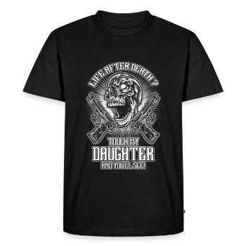 Ne touchez pas à ma fille - fr - T-shirt Premium bio Homme - noir - Devant - Nico (187cm)