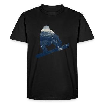 Snowboarder double exposition - T-shirt Premium bio Homme - noir - Devant - Nico (187cm)