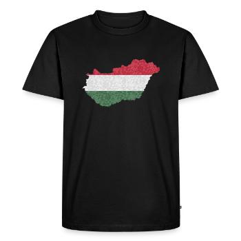 Drapeau hongrois Drapeau italien Balaton Hungary - T-shirt Premium bio Homme - noir - Devant - Nico (187cm)