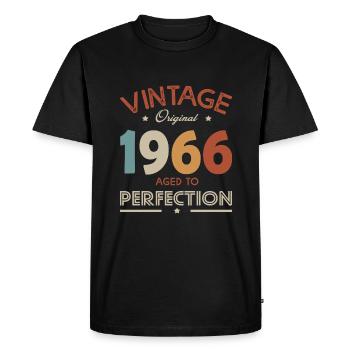 56 years vintage gift humor Born in 1966 - Men's Premium Organic T-Shirt - black - Front - Nico (187cm)
