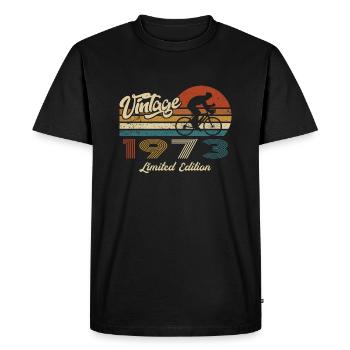 50 Geburtstag 1973 Vintage Retro Fahrrad Radfahrer - Männer Premium Bio T-Shirt - Schwarz - Vorne - Nico (187cm)