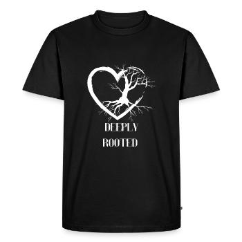 Deeply Rooted - Sustainable - Heart - Roots - Men's Premium Organic T-Shirt - black - Front - Nico (187cm)