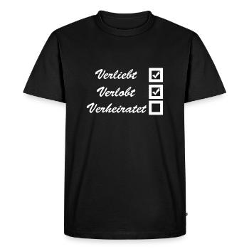 love, engaged, married - Men's Premium Organic T-Shirt - black - Front - Nico (187cm)