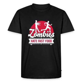 Zombies hate fast food - Zombie - Humor - Jogger - T-shirt Premium bio Homme - noir - Devant - Nico (187cm)