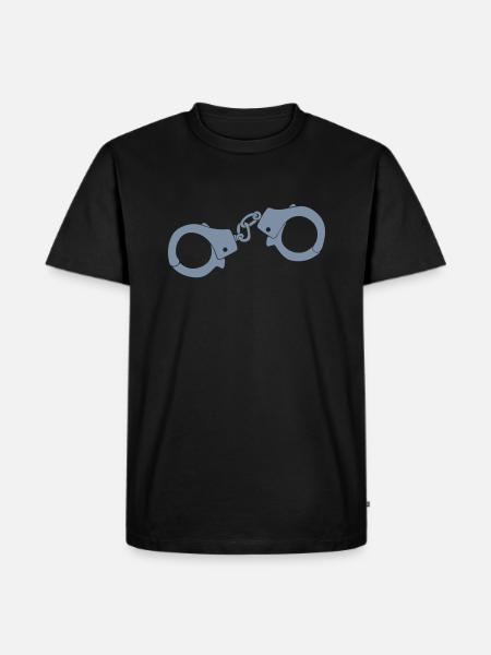 Handschellen - Männer Premium Bio T-Shirt - Schwarz