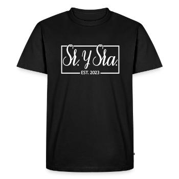 Sr. Y Sra. Est. 2023 - Men & Women Wedding Gift - Men's Premium Organic T-Shirt - black - Front - Nico (187cm)