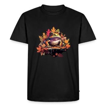 Feuilles fraîches dans les feuilles colorées - T-shirt Premium bio Homme - noir - Devant - Nico (187cm)