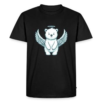 L’élégance de l’ours polaire : des anges dans la lumière arctique - T-shirt Premium bio Homme - noir - Devant - Nico (187cm)