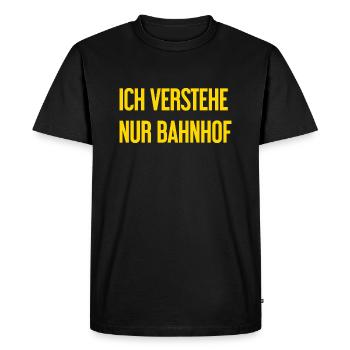 Je ne comprends que la gare - T-shirt Premium bio Homme - noir - Devant - Nico (187cm)
