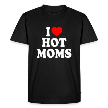 I love hot moms - T-shirt Premium bio Homme - noir - Devant - Nico (187cm)
