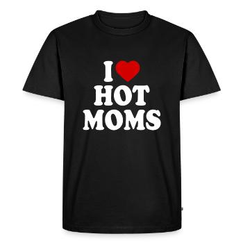 I love hot moms - T-shirt Premium bio Homme - noir - Devant - Nico (187cm)