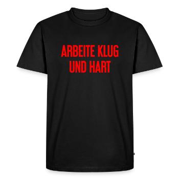 Work Smart And Hard – Success Motto For Doers - Men's Premium Organic T-Shirt - black - Front - Nico (187cm)