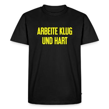 Work Smart And Hard – Success Motto For Doers - Men's Premium Organic T-Shirt - black - Front - Nico (187cm)