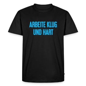 Work Smart And Hard – Success Motto For Doers - Men's Premium Organic T-Shirt - black - Front - Nico (187cm)