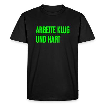 Travailler intelligemment et dur - La devise du succès pour les acteurs - T-shirt Premium bio Homme - noir - Devant - Nico (187cm)