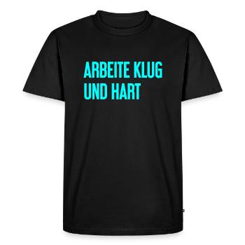Work Smart And Hard – Success Motto For Doers - Men's Premium Organic T-Shirt - black - Front - Nico (187cm)