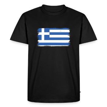 Grèce Drapeau Hellas Athènes Crète Kos GR - T-shirt Premium bio Homme - noir - Devant - Nico (187cm)
