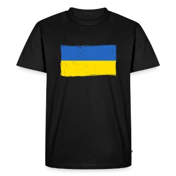 Drapeau Ukraine Vintage Drapeau Ukrainien Look - T-shirt Premium bio Homme - noir - Devant - Nico (187cm)