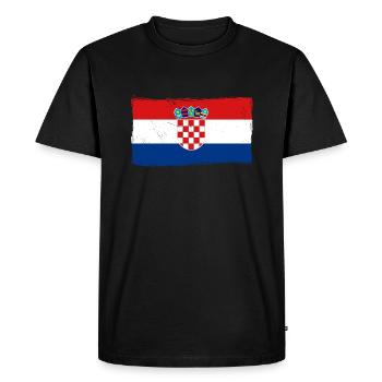 Drapeau croate Vintage Drapeau Croate - T-shirt Premium bio Homme - noir - Devant - Nico (187cm)