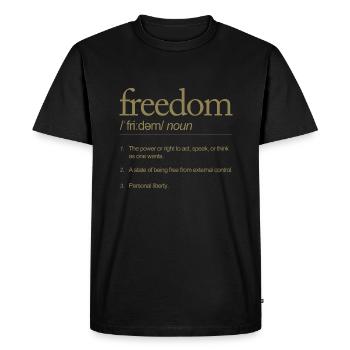 La liberté parle définitivement de la pensée d’action - T-shirt Premium bio Homme - noir - Devant - Nico (187cm)