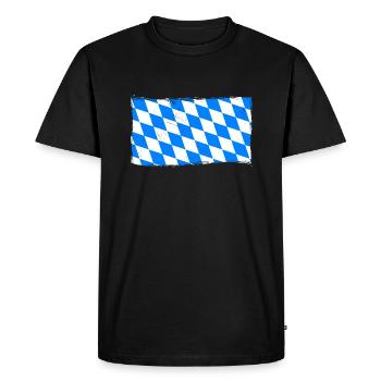 Bayern Flagge Used Look Bayerische Fahne Vintage - T-shirt Premium bio Homme - noir - Devant - Nico (187cm)