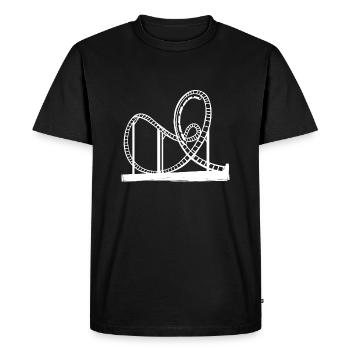 Achterbahn - Männer Premium Bio T-Shirt - Schwarz - Vorne - Nico (187cm)