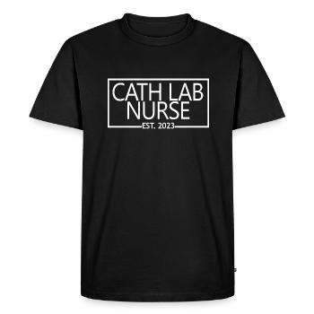 Cath Lab Nurse Est. 2023 Étudiante diplômée en soins infirmiers - T-shirt Premium bio Homme - noir - Devant - Nico (187cm)