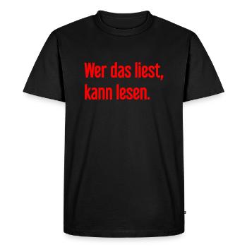 If you read this, you can read. - Men's Premium Organic T-Shirt - black - Front - Nico (187cm)