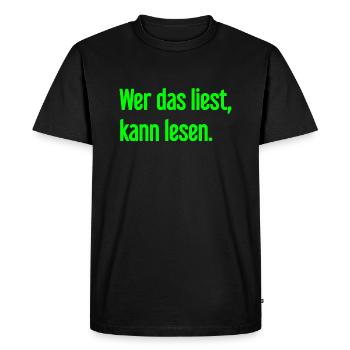 If you read this, you can read. - Men's Premium Organic T-Shirt - black - Front - Nico (187cm)