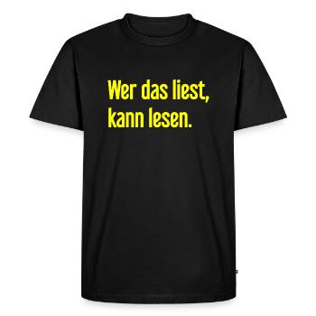 If you read this, you can read. - Men's Premium Organic T-Shirt - black - Front - Nico (187cm)